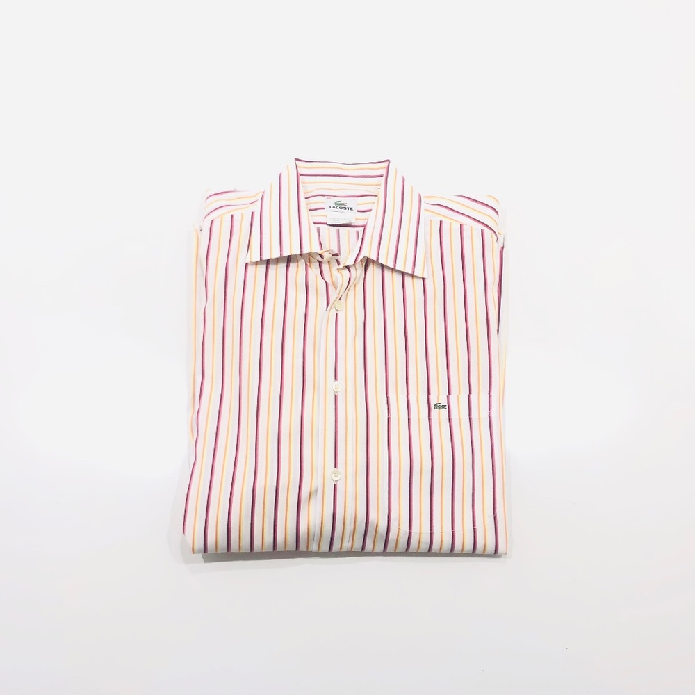 Lacoste Button Down Shirt Size Mens 46 Long Sleeve